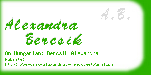 alexandra bercsik business card